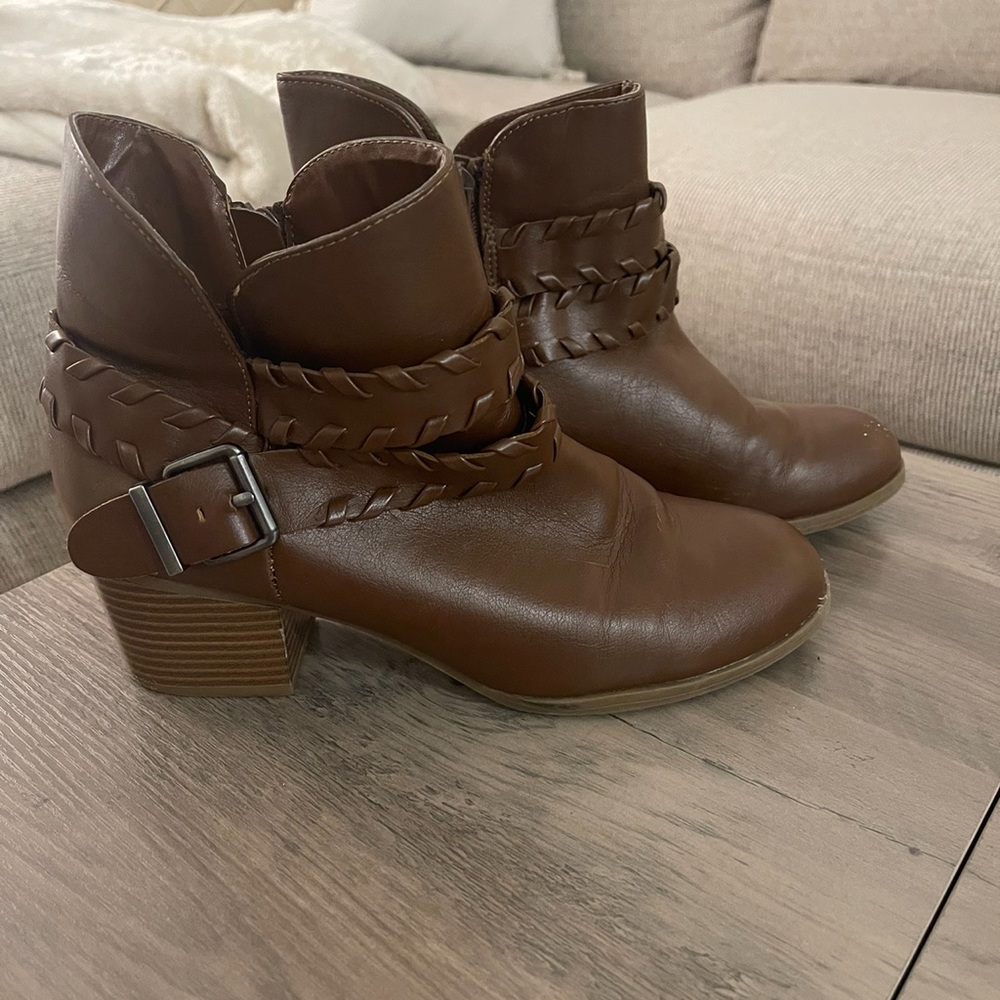 Brown ankle booties